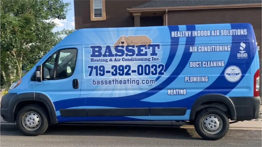 Basset Truck parked outside of residential home in Colorado Springs, Co.